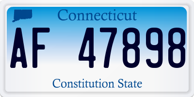 CT license plate AF47898