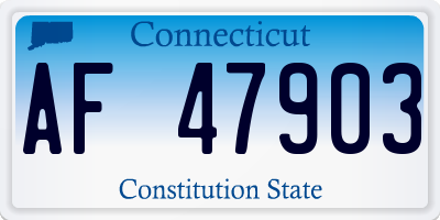 CT license plate AF47903