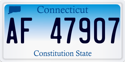 CT license plate AF47907