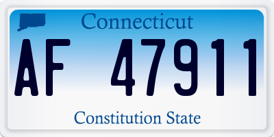 CT license plate AF47911