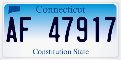 CT license plate AF47917