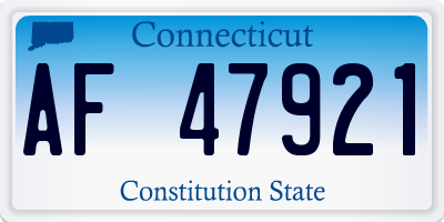 CT license plate AF47921