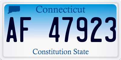 CT license plate AF47923