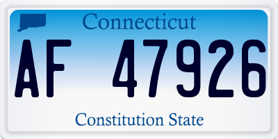CT license plate AF47926