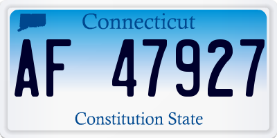 CT license plate AF47927
