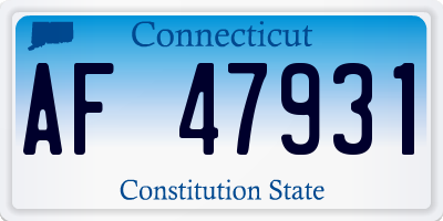 CT license plate AF47931