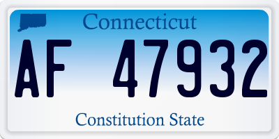 CT license plate AF47932
