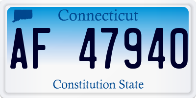 CT license plate AF47940