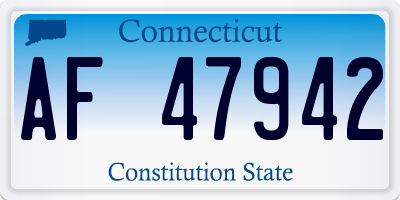 CT license plate AF47942