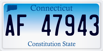 CT license plate AF47943