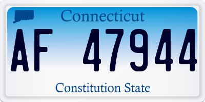 CT license plate AF47944
