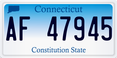 CT license plate AF47945