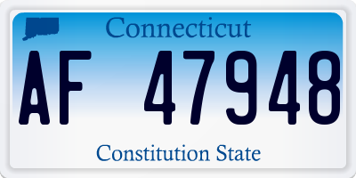 CT license plate AF47948