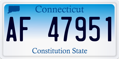 CT license plate AF47951