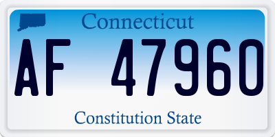 CT license plate AF47960