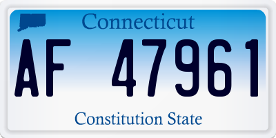 CT license plate AF47961