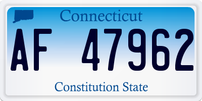 CT license plate AF47962