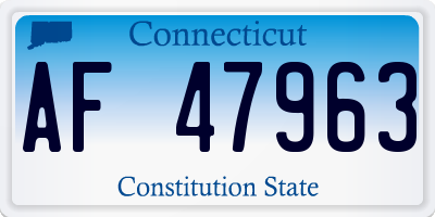 CT license plate AF47963