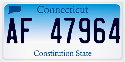 CT license plate AF47964
