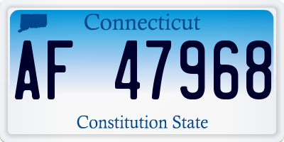 CT license plate AF47968