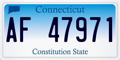CT license plate AF47971