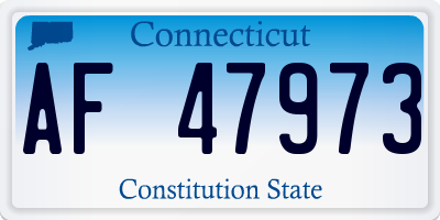 CT license plate AF47973