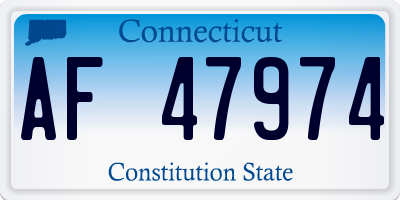 CT license plate AF47974