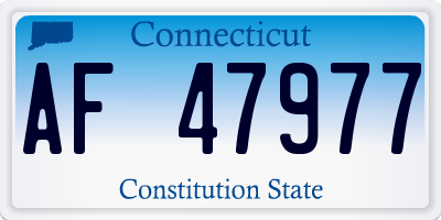 CT license plate AF47977