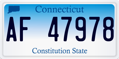 CT license plate AF47978