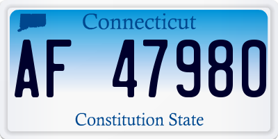 CT license plate AF47980