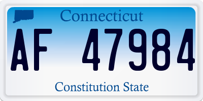 CT license plate AF47984
