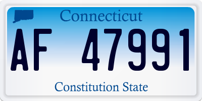 CT license plate AF47991