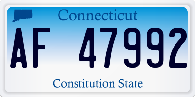 CT license plate AF47992