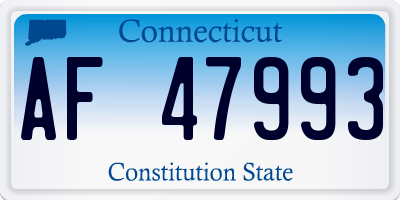 CT license plate AF47993
