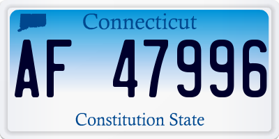 CT license plate AF47996