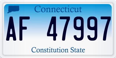 CT license plate AF47997