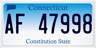 CT license plate AF47998