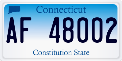 CT license plate AF48002