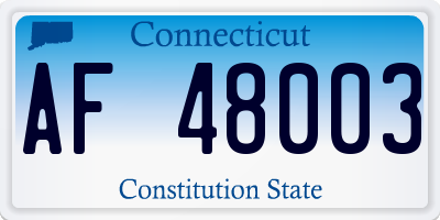 CT license plate AF48003