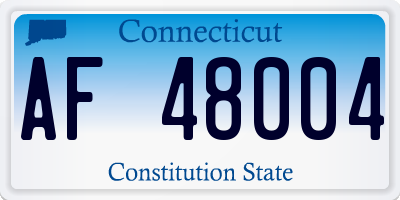 CT license plate AF48004
