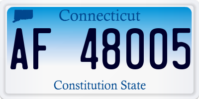 CT license plate AF48005