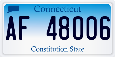 CT license plate AF48006