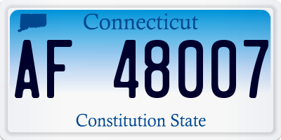 CT license plate AF48007