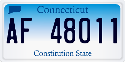 CT license plate AF48011
