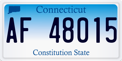 CT license plate AF48015