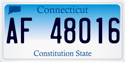 CT license plate AF48016