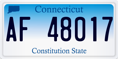 CT license plate AF48017