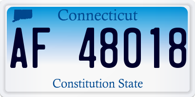 CT license plate AF48018