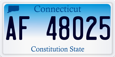 CT license plate AF48025