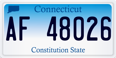 CT license plate AF48026